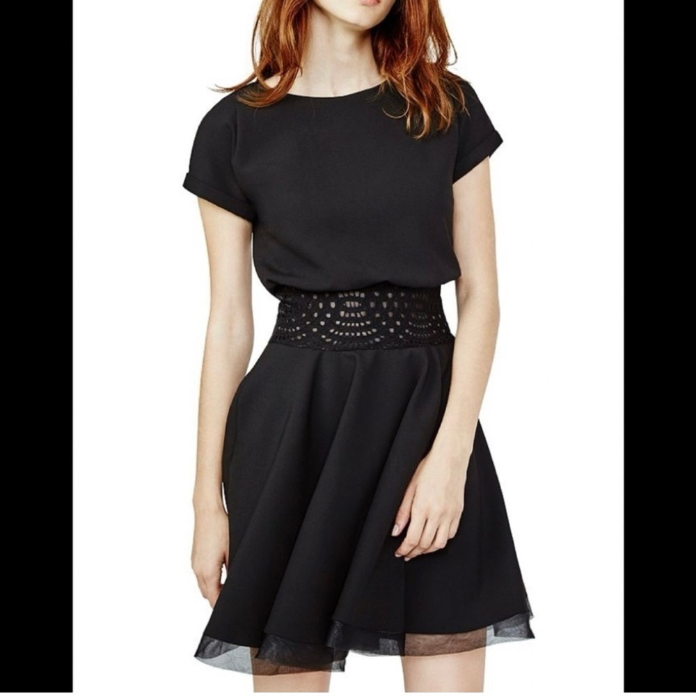 Maje Women's Black Rodene Belted Dress Black Sz 2